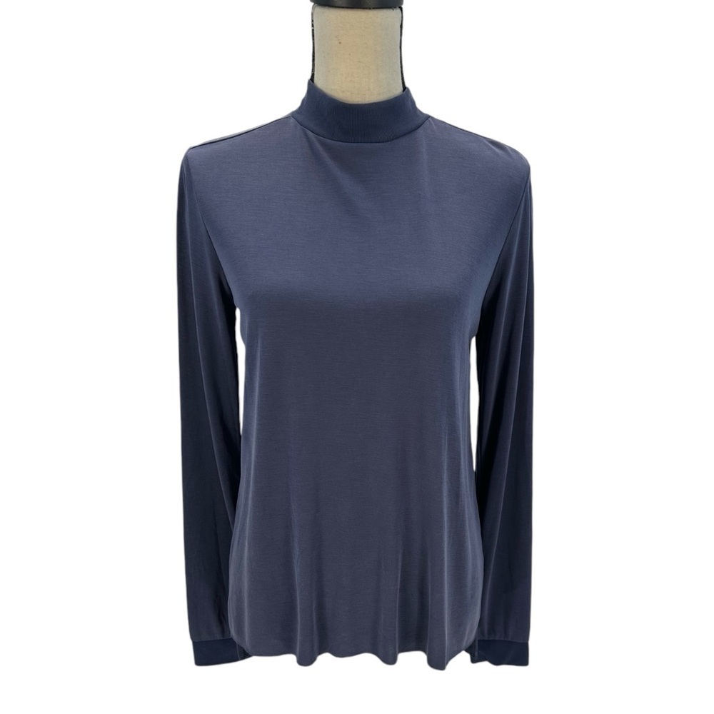 Bench Long Sleeve Mock Neck T-Shirt - Blue - size Small